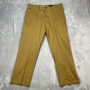 Weatherproof Cargo Pants Mens 36x30 Brown Stretch Canvas Flat Front Straight Leg